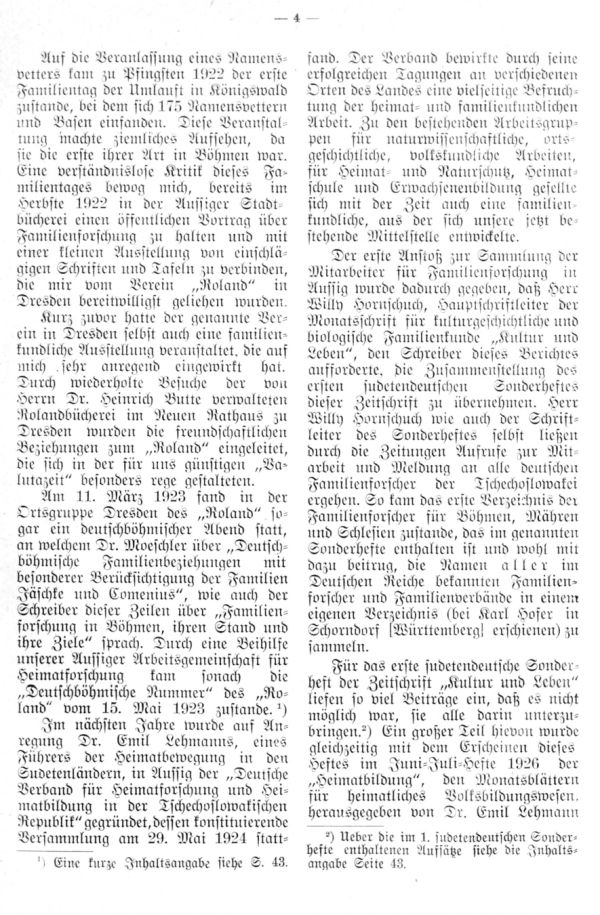Die Gründung der Mittelstelle für Familienforschung in Aussig - 2