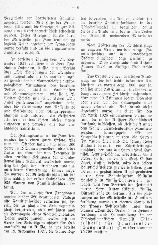 Die Gründung der Mittelstelle für Familienforschung in Aussig - 4