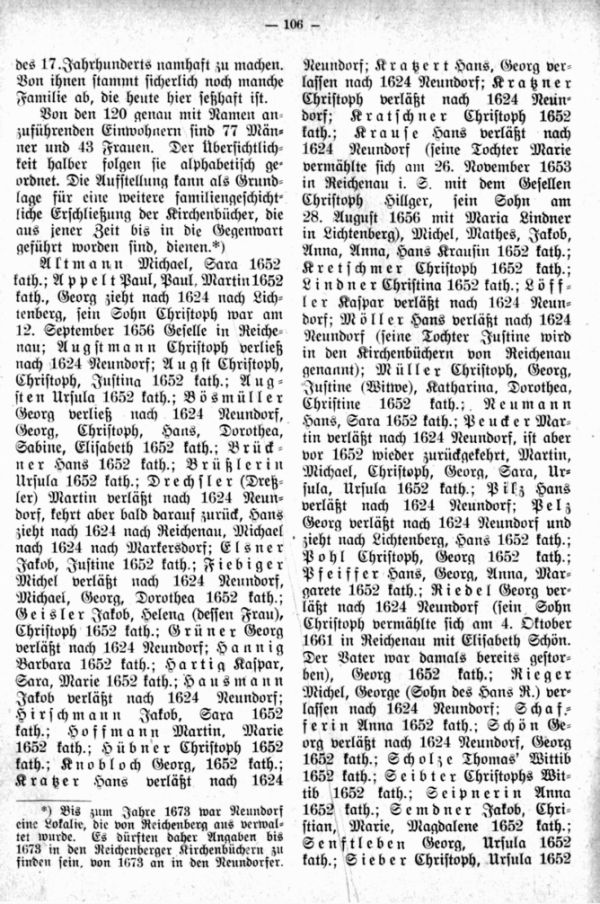 Die Einwohner Neundorfs bei Reichenberg vor dem Jahre 1652 - 2