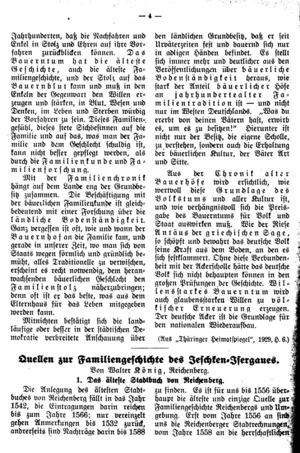 Quellen zur Familiengeschichte des Jeschken-Isergaues. 1. Das älteste Stadtbuch von Reichenberg - 1