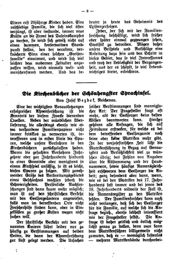 Die Kirchenbücher der Schönhengster Sprachinsel - 1