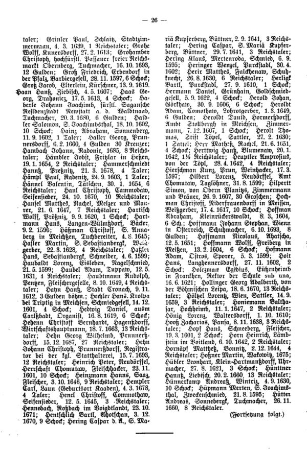 Hundert Jahre Bürgerzuwachs durch Einwanderung in Kaaden (1595-1694) - 4