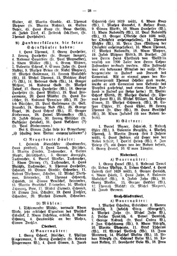 Die Familien von Wigstadtl in Schlesien und der umliegenden Dörfer im Jahre 1640 - 2