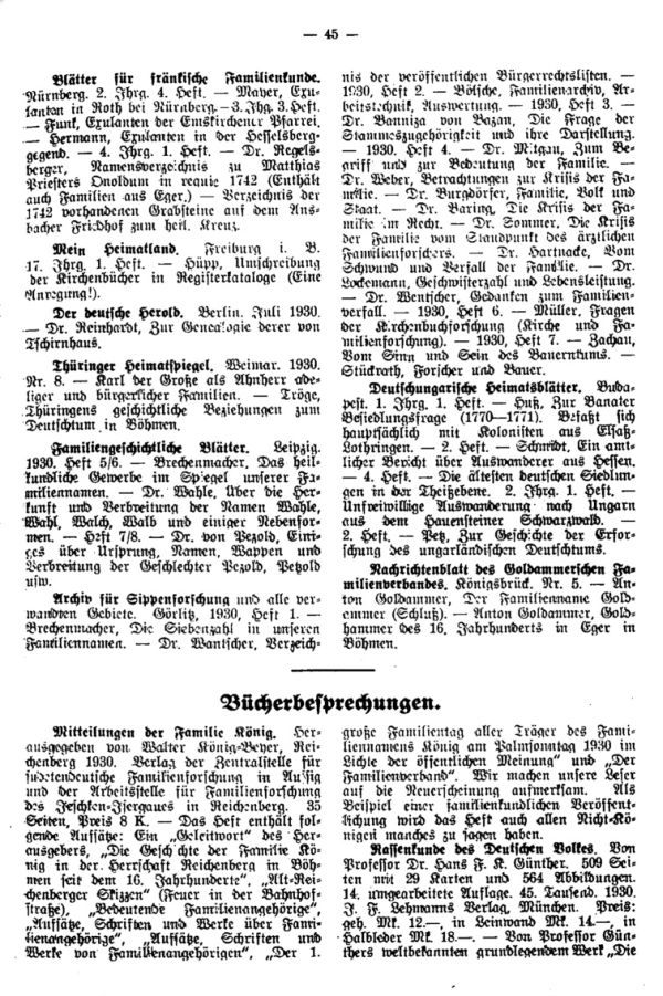 Mitteilungen der Familie König