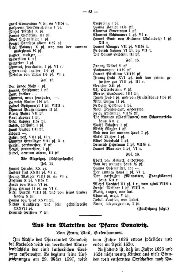 Aus der Matriken von Donawitz - 1