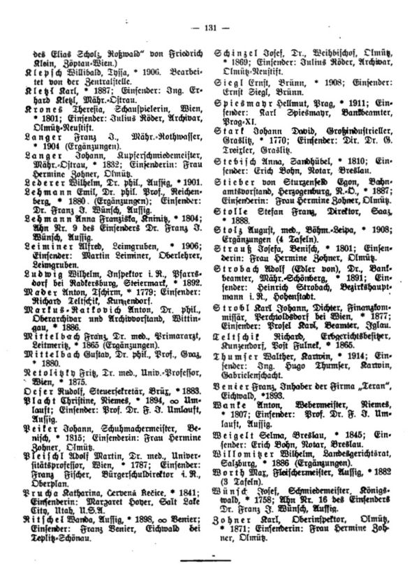 Sudetendeutsche Ahnentafelsammlung und Familienkartei - 2