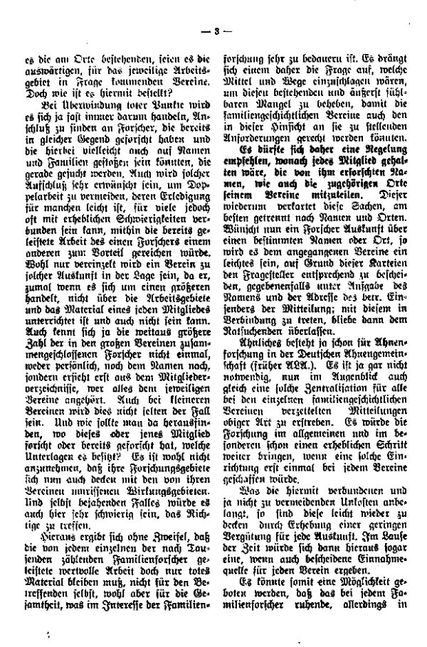 Eine Anregung zu ausgedehnter Mithilfe familiengeschichtlicher Vereine bei Überwindung toter Punkte - 2