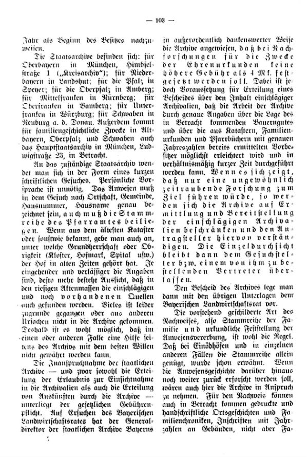 Richtlinien für die Verleihung des Ehrenblattes an alteingessesene Bauernfamilien durch den Bayrischen Landwirtschaftsrat - 5
