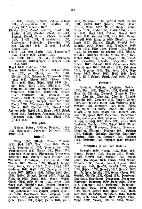 Familiennamen von Falkenau an der Eger und den umliegenden Ortschaften in den Jahren 1628-1657 - 3