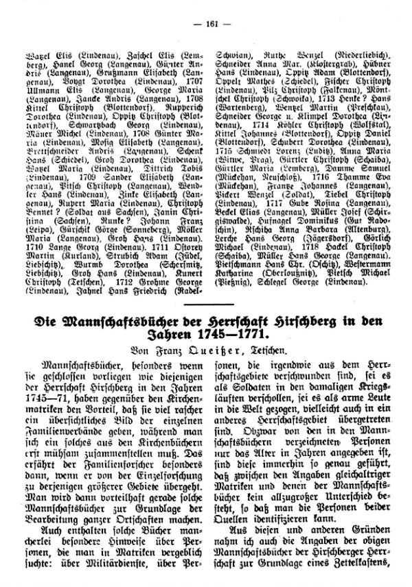 Die Mannschaftsbücher der Herrschaft Hirschberg in den Jahren 1745-1771 - 1