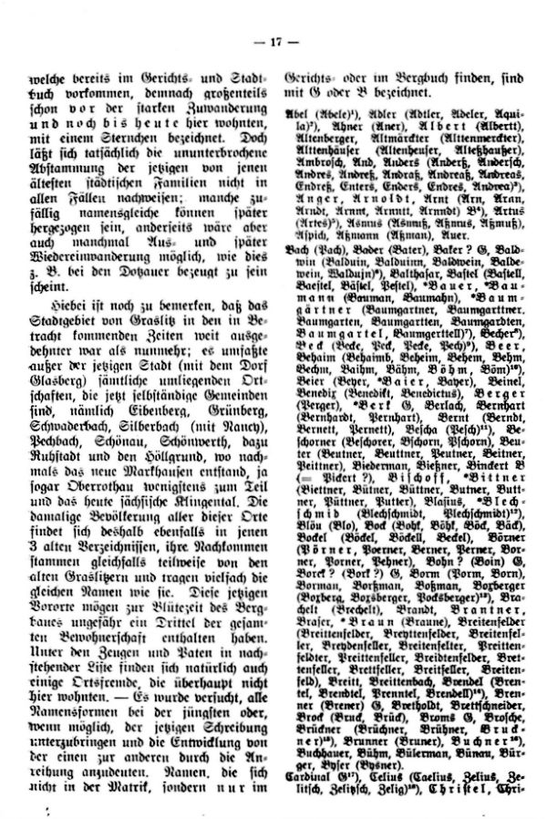 Alt-Graslitzer Familiennamen - 3