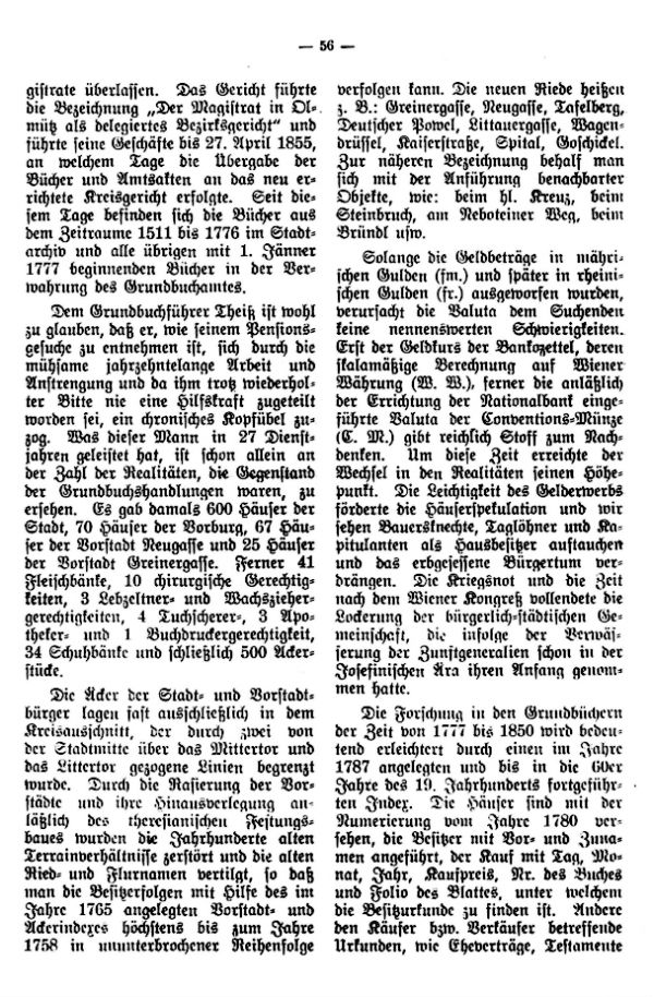 Familiengeschichtliche Quellen in Olmütz (I. Die Grundbücher) - 3