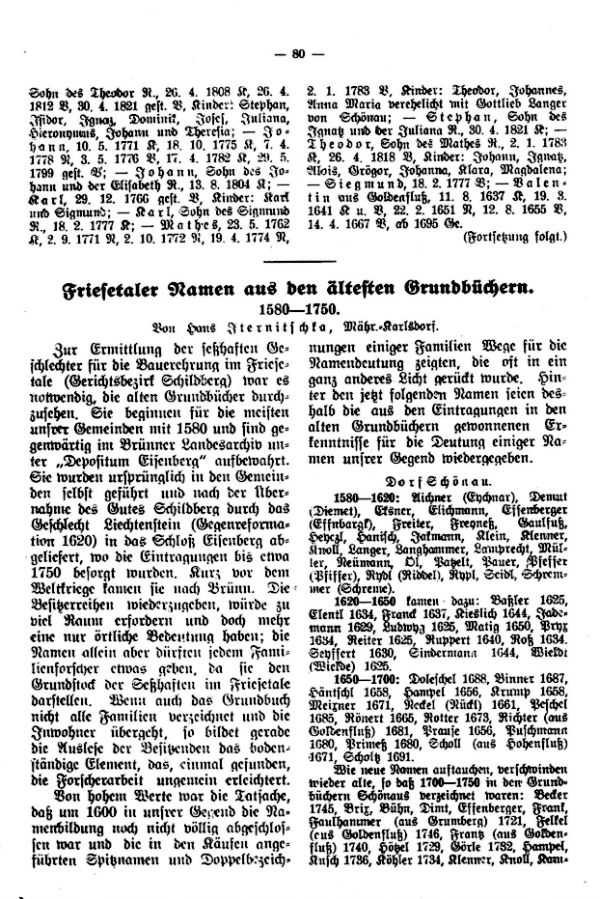 Friesetaler Namen aus den ältesten Grundbüchern (1580-1750)