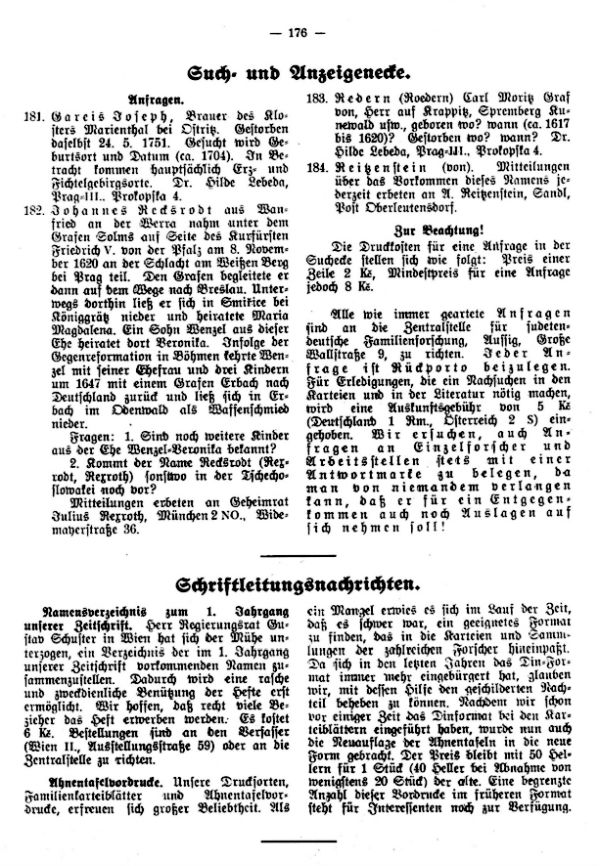 Such- und Anzeigeecke