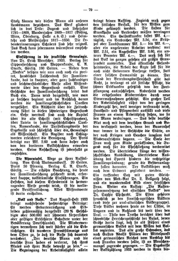 Einführung in die praktische Genealogie, von Dr. Erich Wentscher