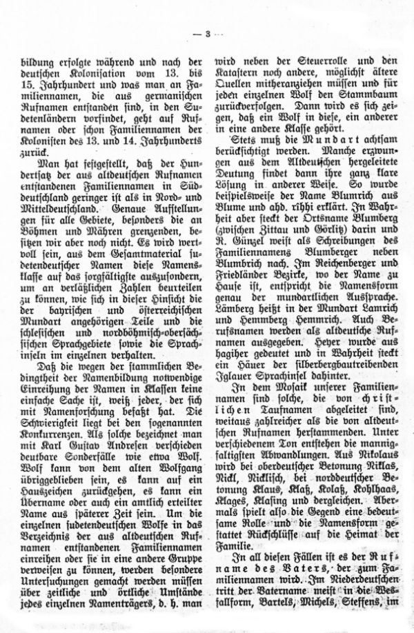 Die deutschen Familiennamen in Böhmen und Mähren - 3