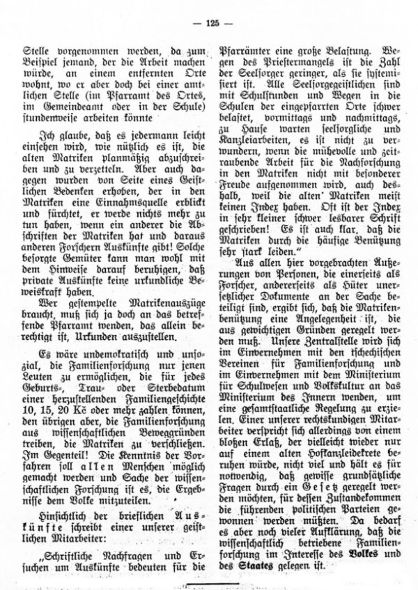 Zur Frage der Matrikenbenützung - 5