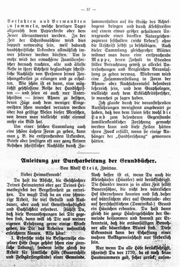 Anleitung zur Durcharbeitung der Grundbücher - 1