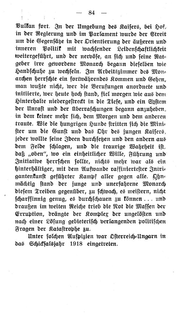 IV. Kapitel: Die Aera des letzten Kaisers
