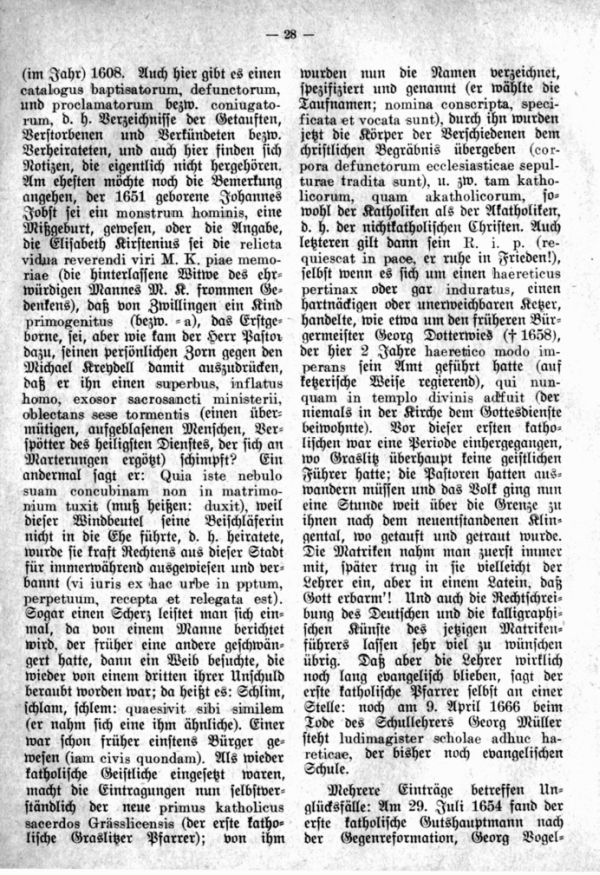 Latein in Kirchenmatriken -  4