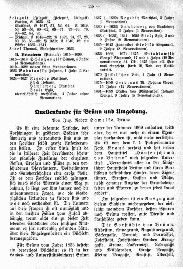 Quellenkunde für Brünn und Umgebung - 1