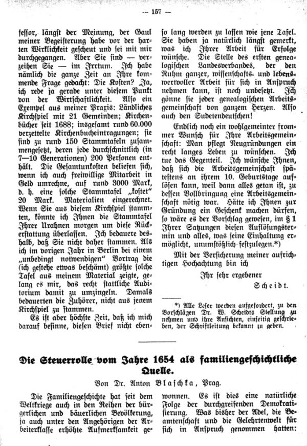 Die Steuerrolle von Jahre 1654 als Familiengeschichtliche Quelle - 1