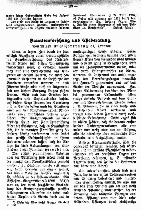 Familienforschung und Eheberatung - 1