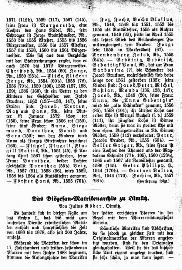Das Diözesan-Matrikenarchiv zu Olmütz - 1