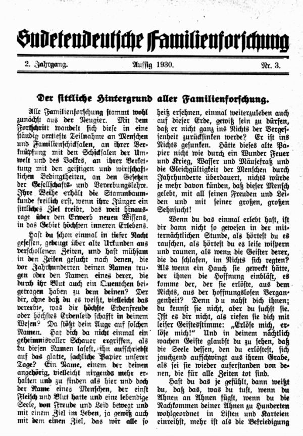 Des sittliche Hintergrund aller Familienforschung