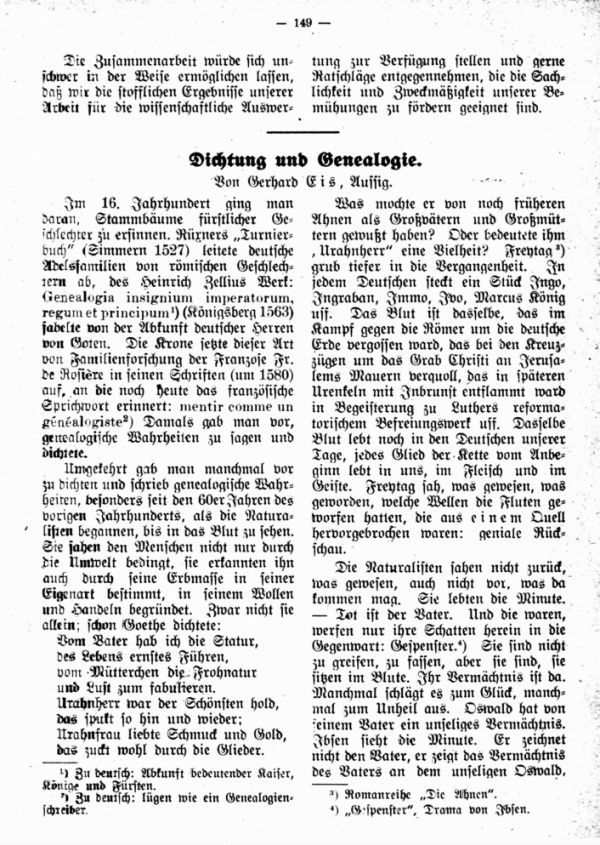 Dichtung und Genealogie - 1