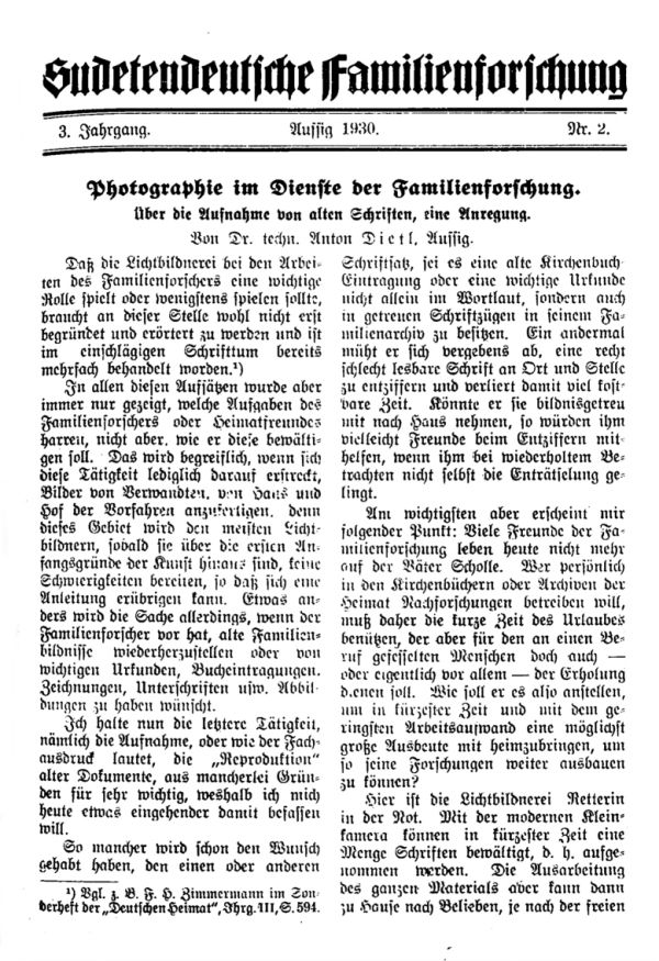 Fotographie im Dienste der Familienforschung - 1