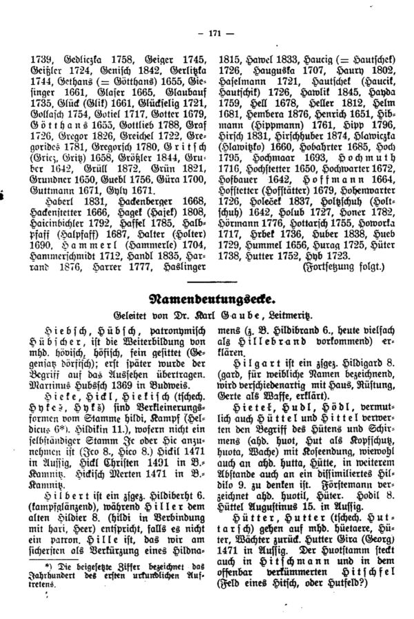 Namensdeutungsecke - 1