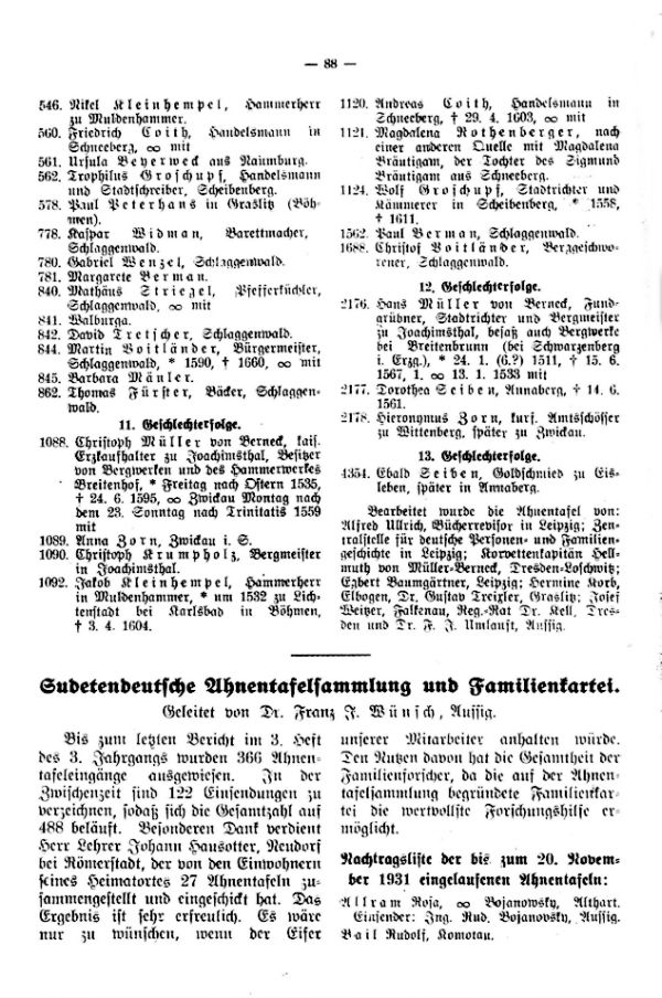 Sudetendeutsche Ahnentafelsammlung und Familienkartei - 1