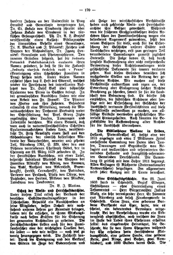 Die tschechische Familienforschung in Böhmen - Eine Erbschaftsgeschichte