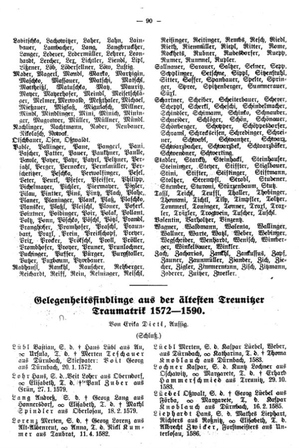 Gelegenheitsfindlinge aus der ältesten Treunitzer Traumatrik 1572-1590 - 1