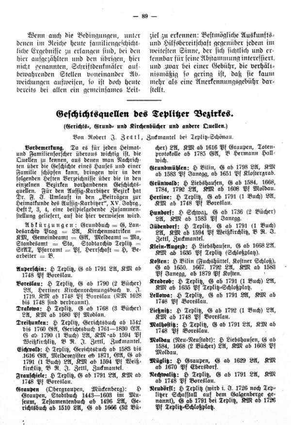 Geschichtsquellen des Teplitzer Bezirkes - 1