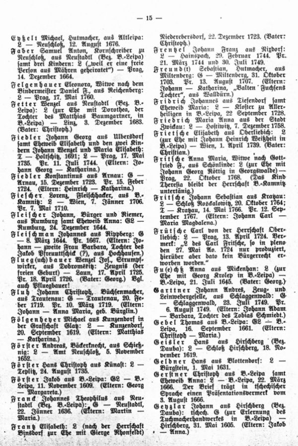 Die Geburts- und Weglaßbriefe des Böhm.-Leipaer Stadtarchives (Fortsetzung) - 2