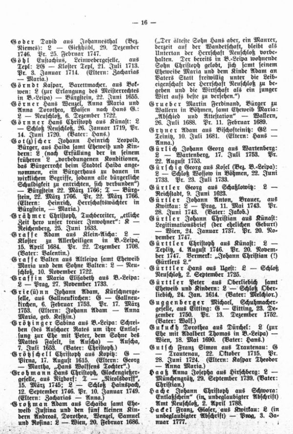 Die Geburts- und Weglaßbriefe des Böhm.-Leipaer Stadtarchives (Fortsetzung) - 3