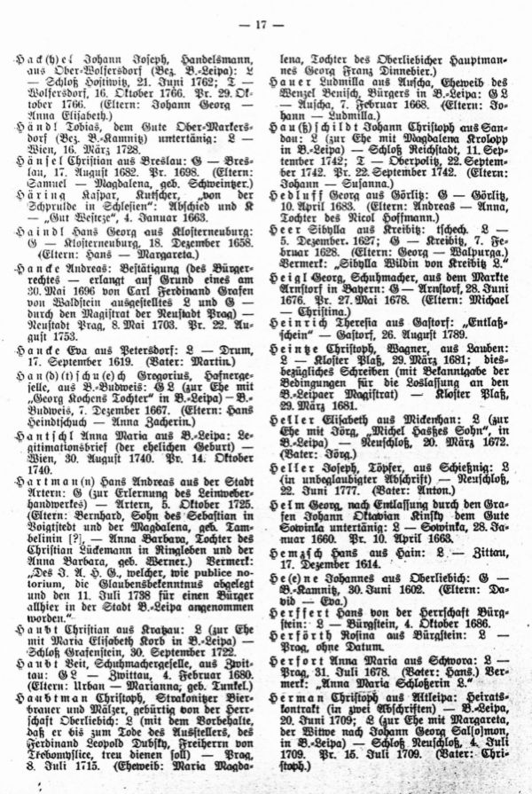 Die Geburts- und Weglaßbriefe des Böhm.-Leipaer Stadtarchives (Fortsetzung) - 4