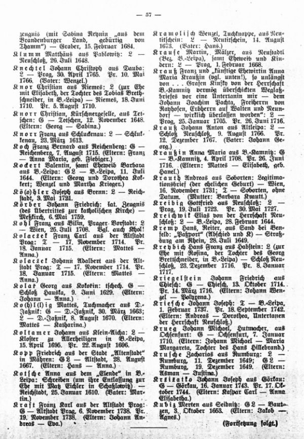Die Geburts- und Weglaßbriefe des Böhm.-Leipaer Stadtarchives (Fortsetzung) - 3