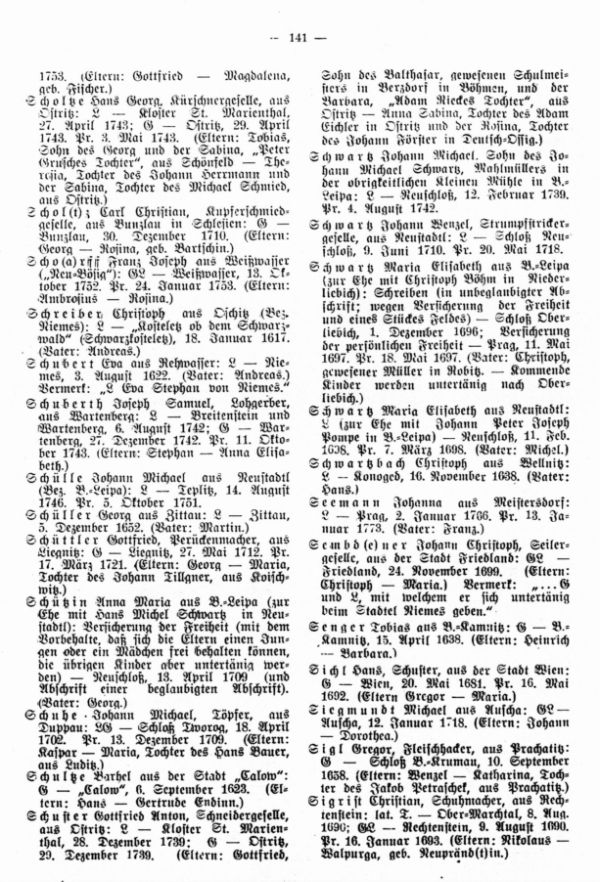 Die Geburts- und Weglaßbriefe des Böhm.-Leipaer Stadtarchives (Fortsetzung) - 3