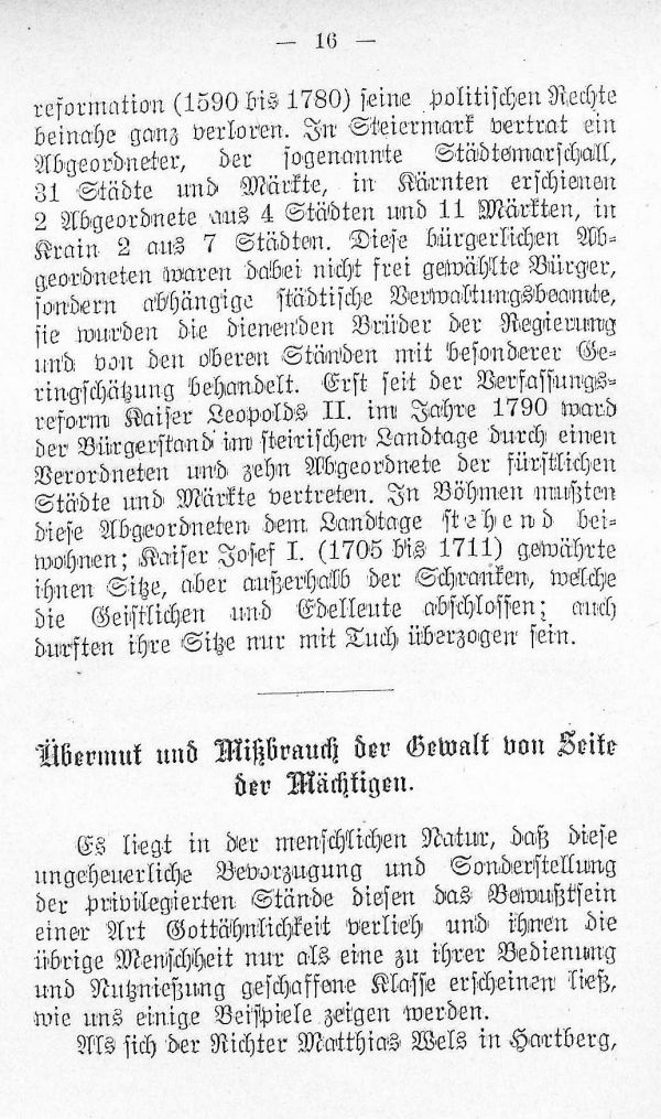 Übermut umd Mißbrauch der Gewalt von Seite der Mächtigen