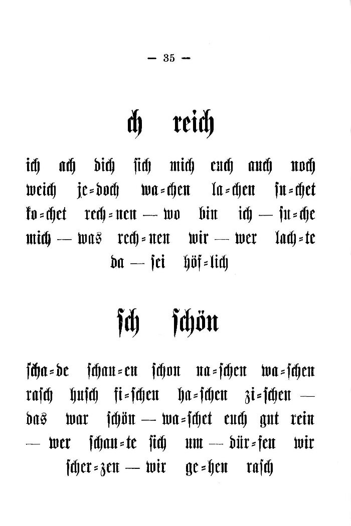 Deutsche Fibel -ch / sch (Druckschrift)